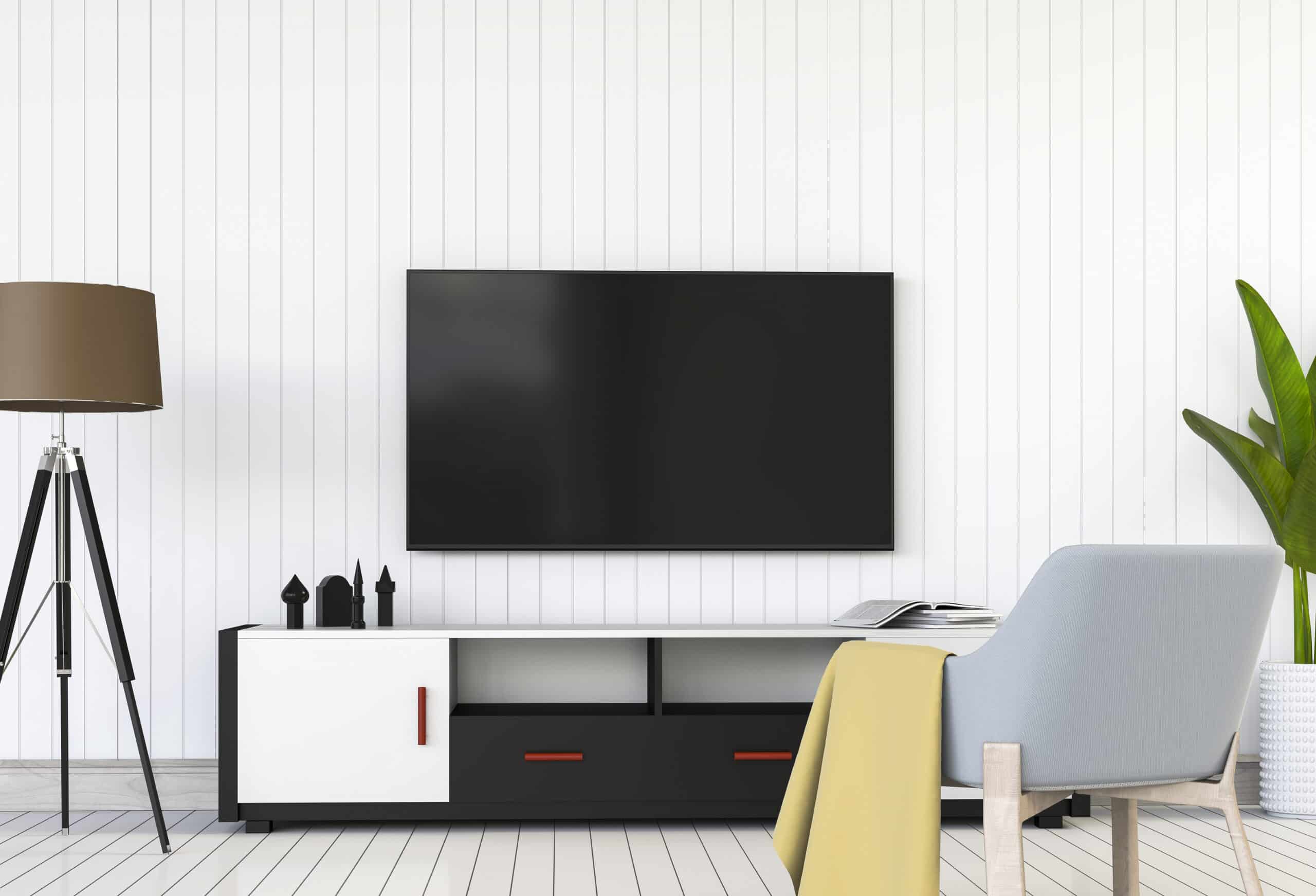 3d rendering interior modern living room with smart tv cabinet armchair 1 — the kind of handyman work vetted local pros handle in Sarasota, FL