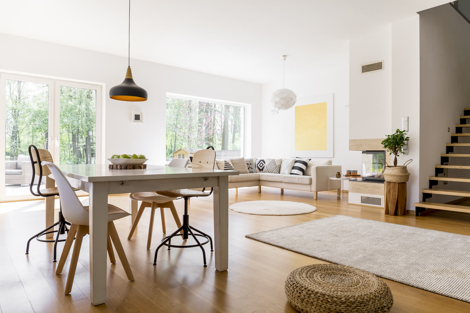 Black designed lamp above table — the kind of handyman work vetted local pros handle in Sarasota, FL